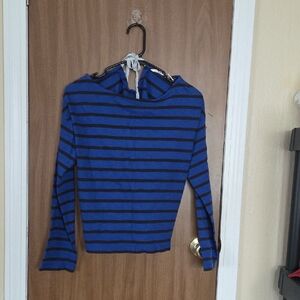 Levi's Blue and Black Striped Top